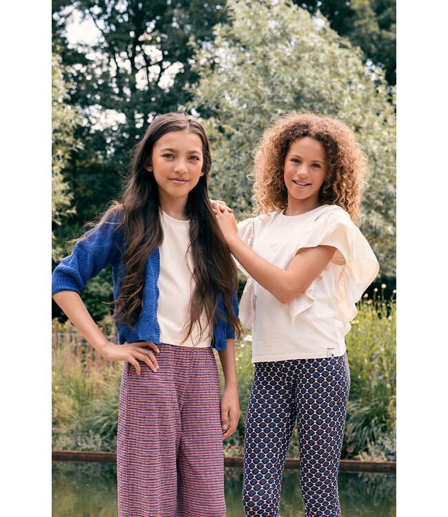 Cardigan Violet Blue chenille ajour