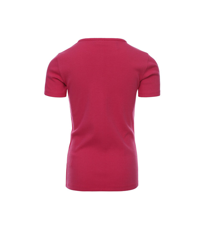 Fluo pink rib  t-shirt Keyholes