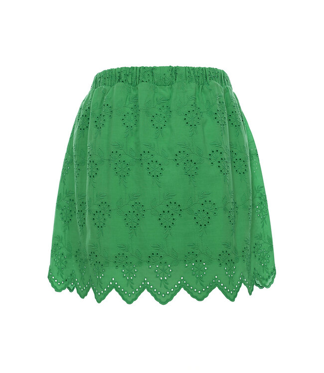 Broderie rokje clover green