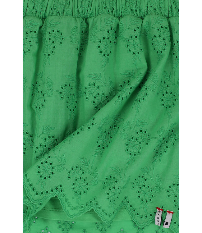 Broderie skirt clover green
