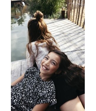 LOOXS 10sixteen Loose-fit top Black Daisy flower print