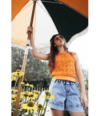 LOOXS 10sixteen Sleeveless Open Lace Top  Orange