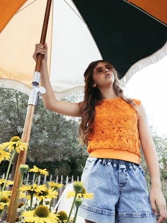 LOOXS 10sixteen Sleeveless Open Lace Top  Orange LOOXS 10sixteen Sleeveless Open Lace Top  Orange