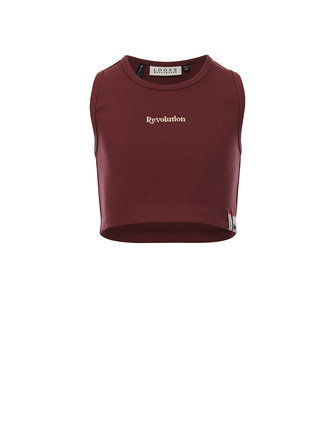 LOOXS 10sixteen Cropped top ribjersey Plum LOOXS 10sixteen Cropped top ribjersey Plum