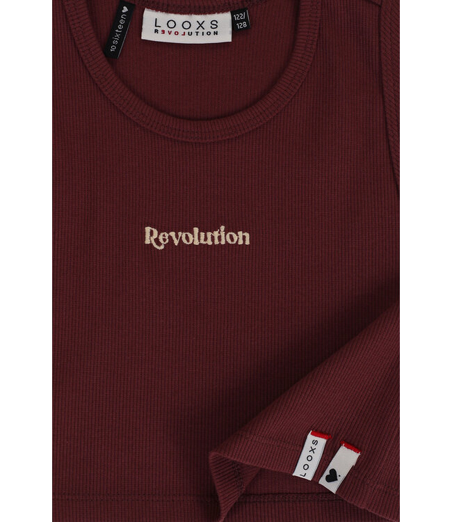 Cropped top ribjersey Plum