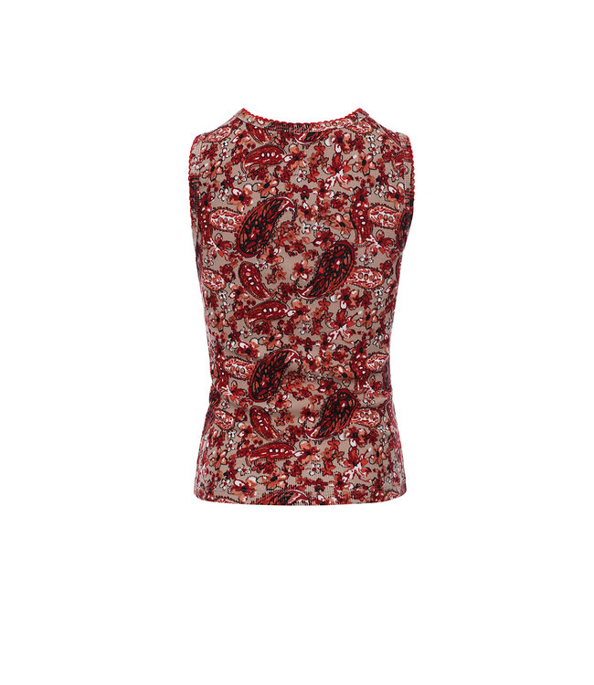 Rib jersey top Flowers