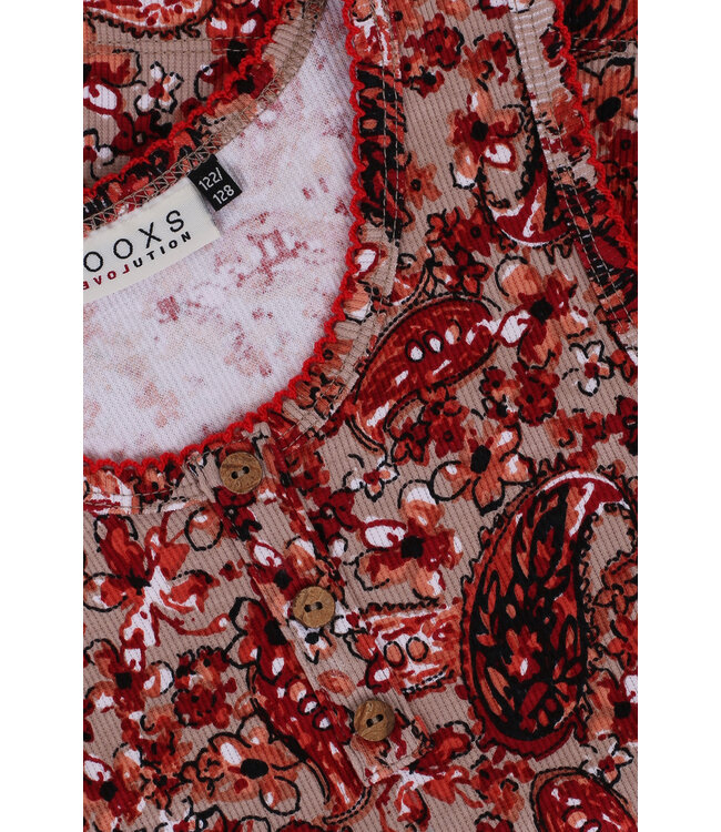 Rib jersey top Flowers