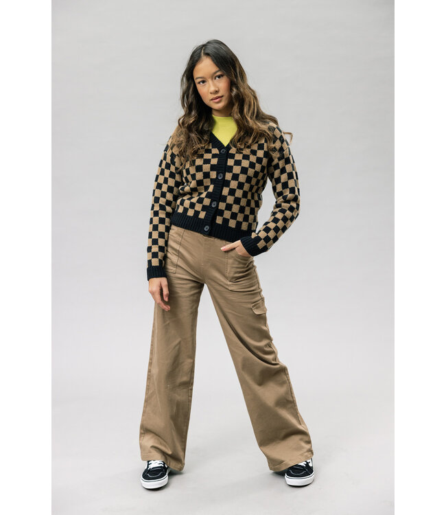 Gebreid vest blokjes dessin