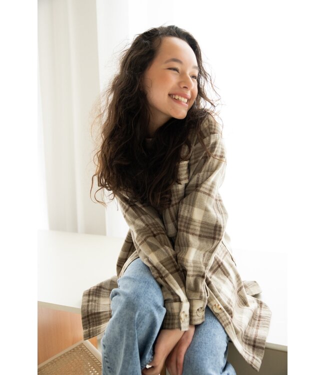 Oversized lange blouse ruit