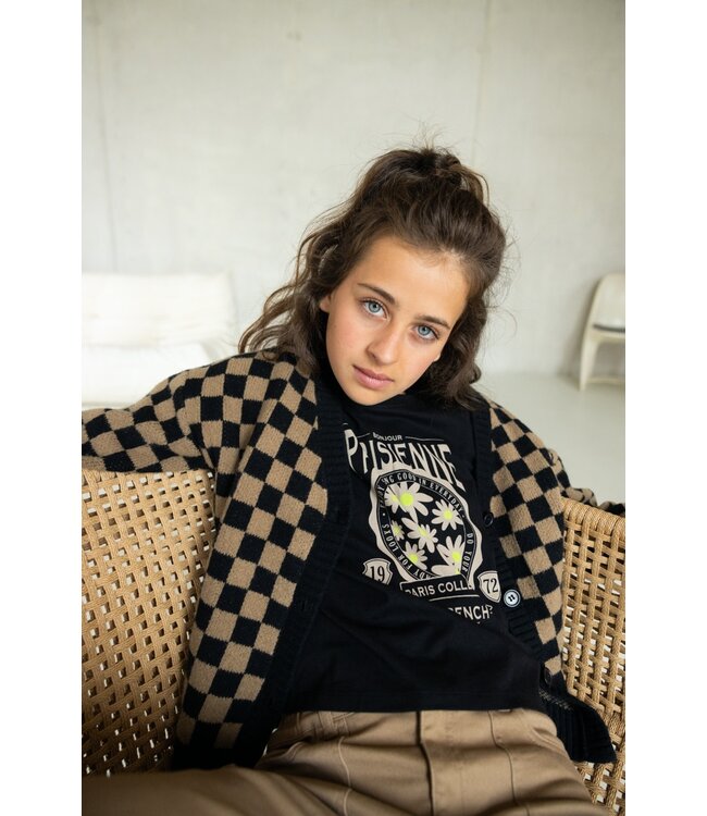 Knitted cardigan block pattern