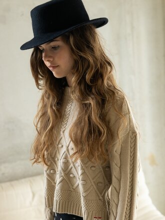 LOOXS 10sixteen Knitted Sweater Beige Cropped LOOXS 10sixteen Knitted Sweater Beige Cropped