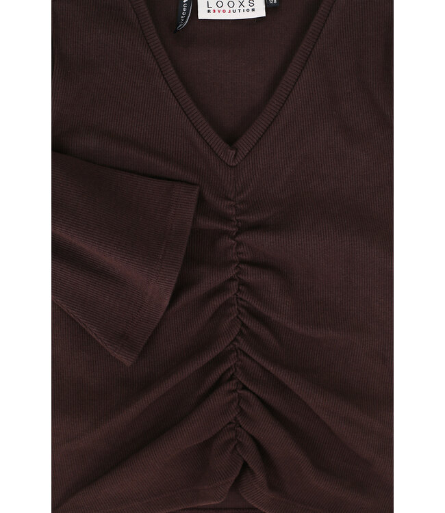 T-shirt flared sleeves brown