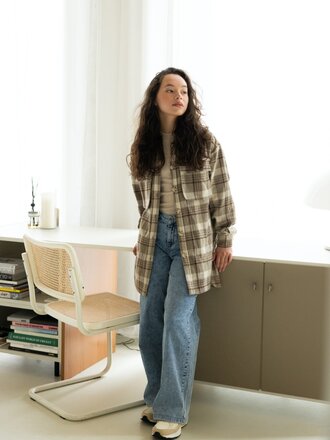 LOOXS 10sixteen Oversized large blouse check LOOXS 10sixteen Oversized large blouse check