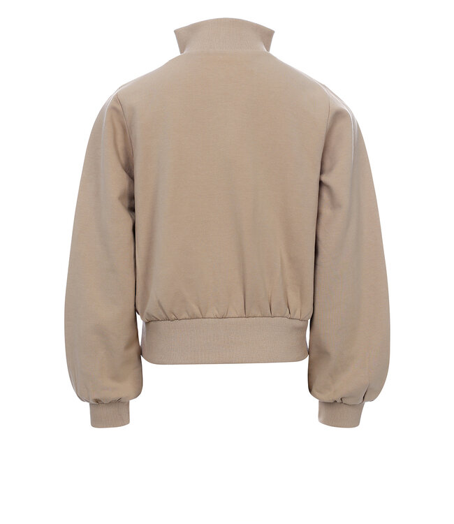 Cropped sweater with collar  Champagne