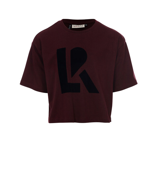 Cropped t-shirt cotton/modal Wine