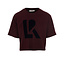 Cropped t-shirt katoen/modal Wine