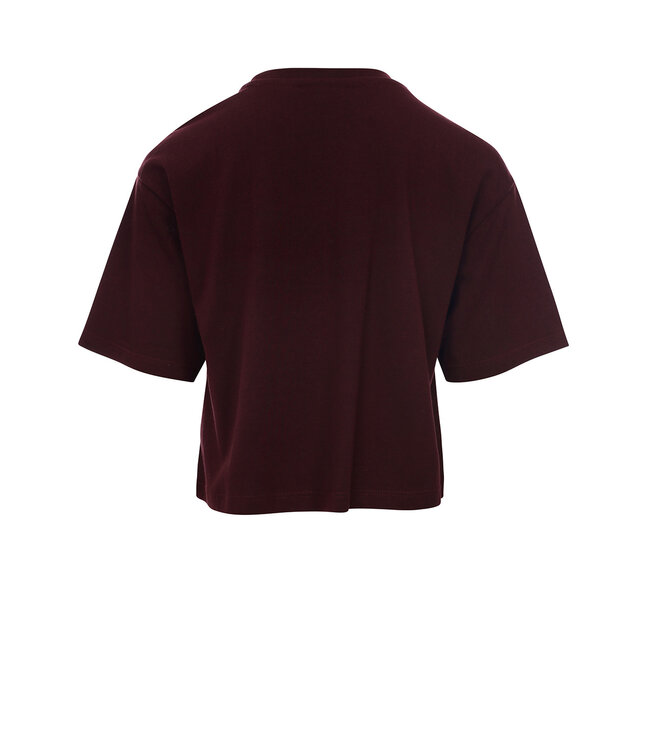 Cropped t-shirt katoen/modal Wine