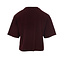 Cropped t-shirt katoen/modal Wine