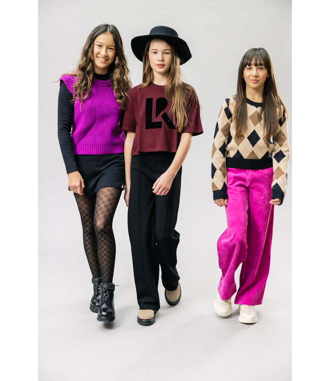 Cropped t-shirt cotton/modal Wine