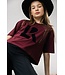 Cropped t-shirt katoen/modal Wine