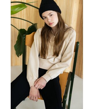 LOOXS 10sixteen Cropped sweater met kraag  Champagne