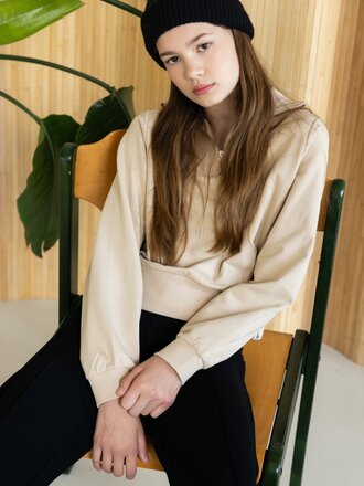 LOOXS 10sixteen Cropped sweater with collar  Champagne LOOXS 10sixteen Cropped sweater with collar  Champagne