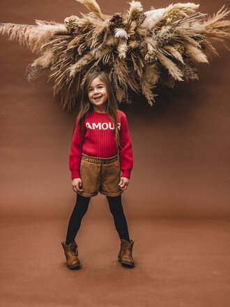 LOOXS Little Gebreide trui Amour Bright Red LOOXS Little Gebreide trui Amour Bright Red