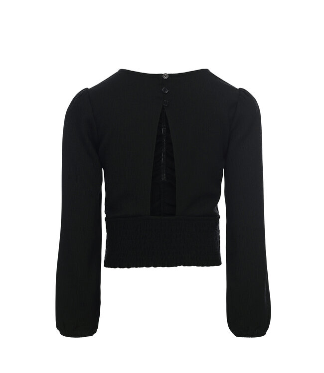 Black top V neck  crinckle