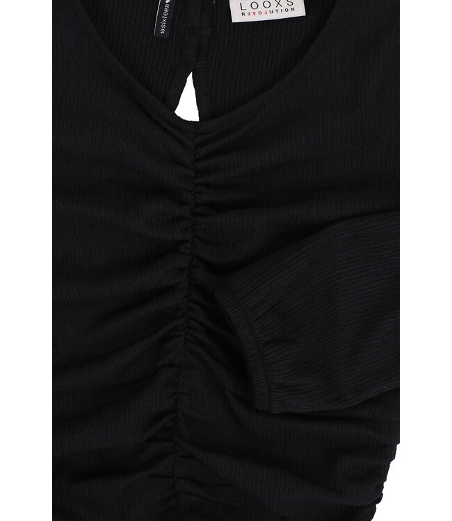 Black top V neck  krinkel