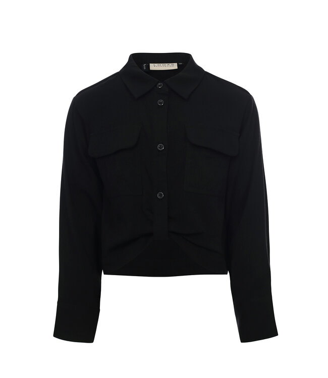 Cropped blouse black viscose