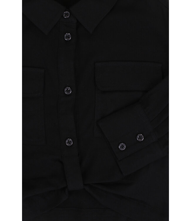 Cropped blouse black viscose