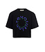 Cropped t-shirt black cotton/modal