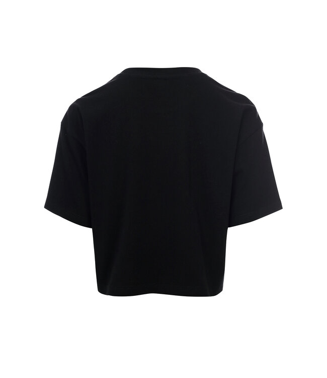 Cropped t-shirt black cotton/modal