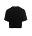 Cropped t-shirt zwart katoen/modal
