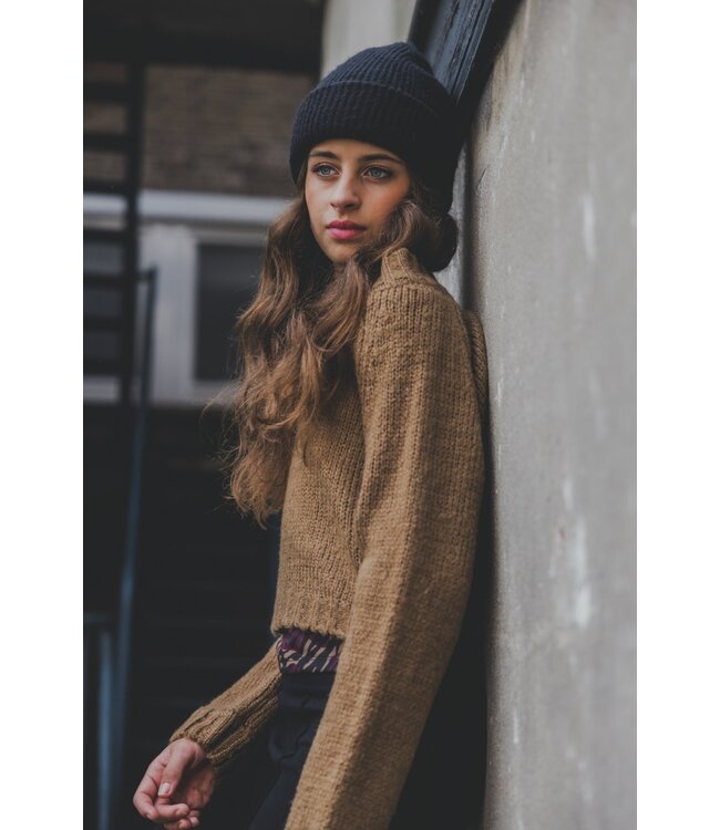 Cropped trui Teddy Brown