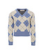 Gebreide V-hals trui Argyle