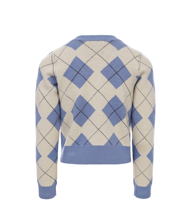 Gebreide V-hals trui Argyle