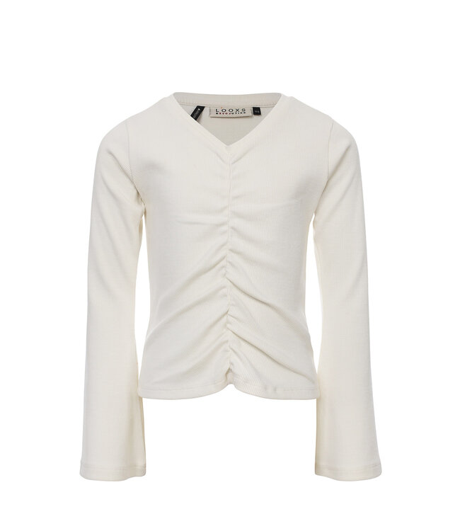 T-shirt flared mouwtjes Offwhite