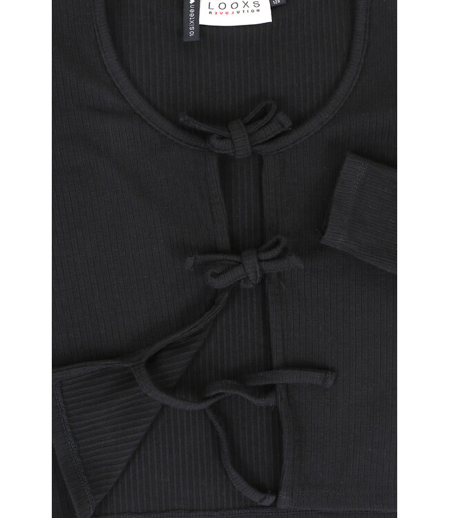 Viscose Top met strikjes.