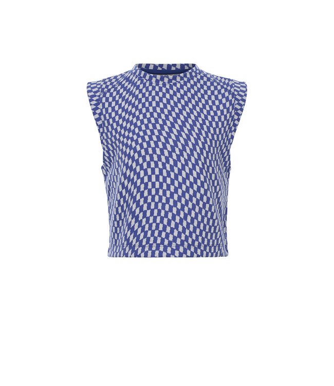 Mouwloze Top swirl check