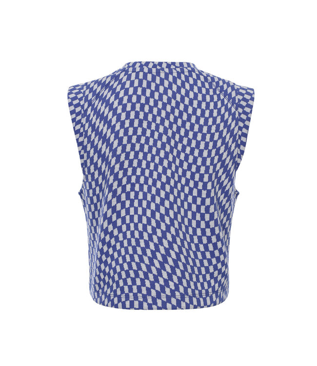 Mouwloze Top swirl check