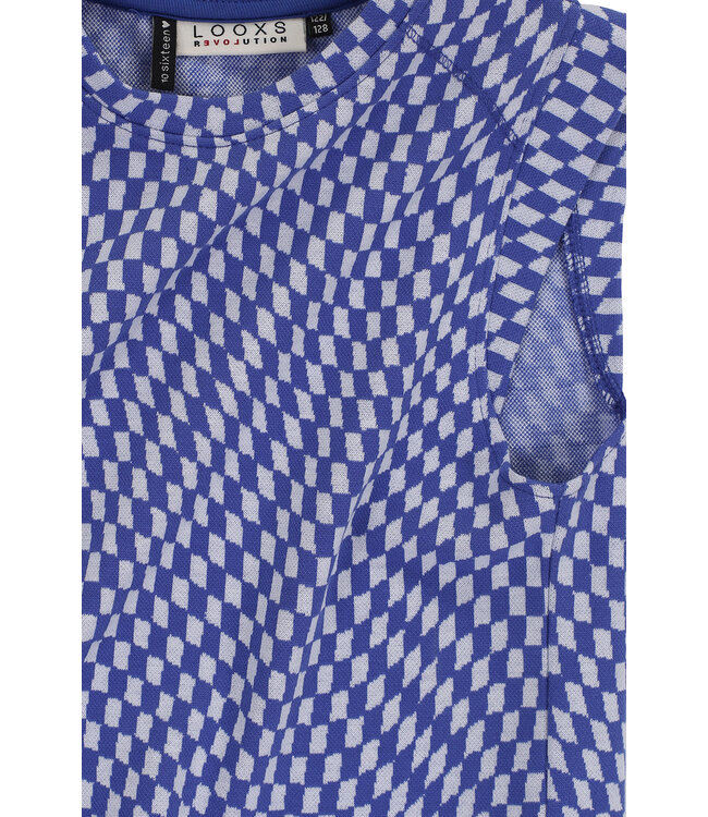 Mouwloze Top swirl check
