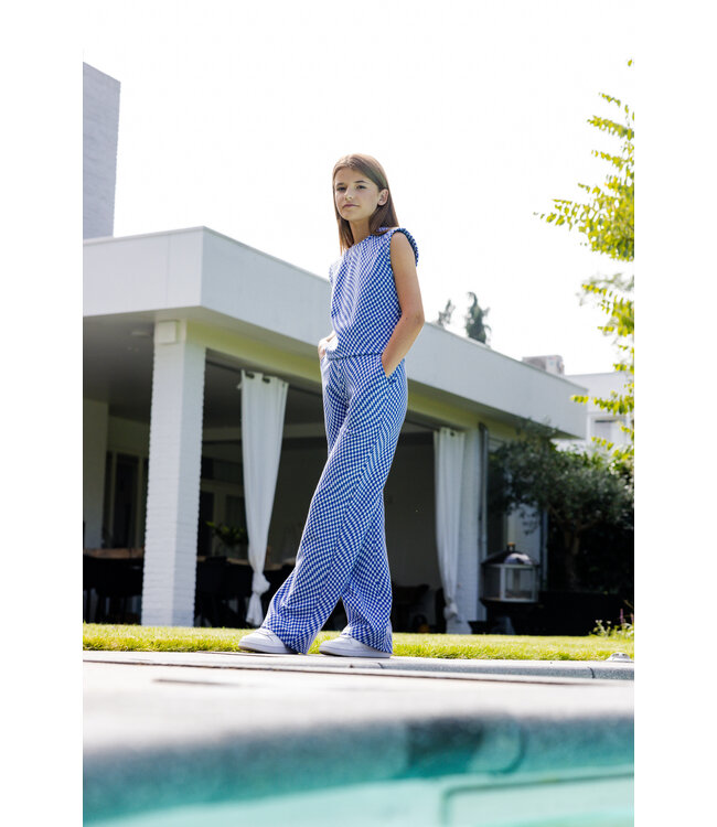 Mouwloze Top swirl check