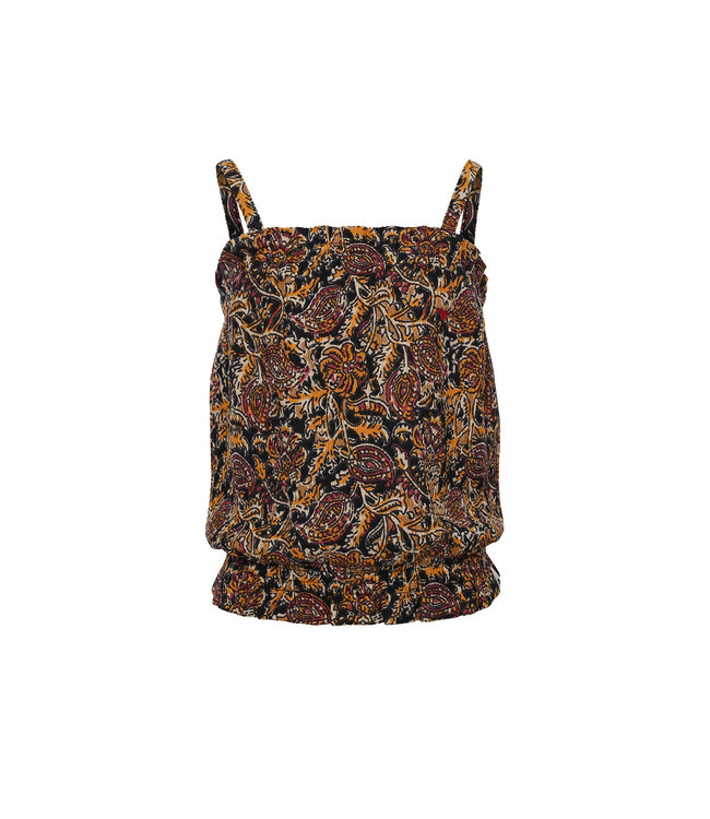 Paisley flower top zwart paisley dessin