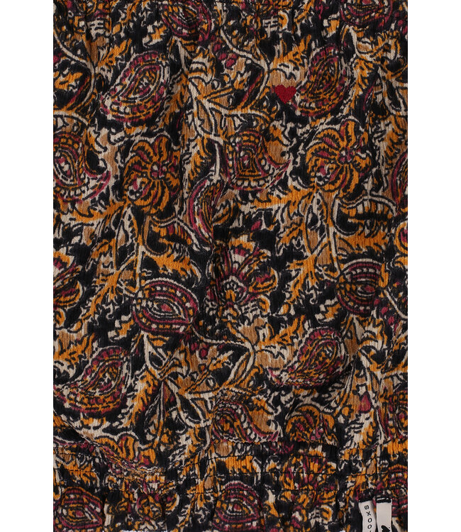 Paisley flower top zwart paisley dessin