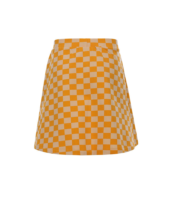 Sweat rokje gele blokjes print