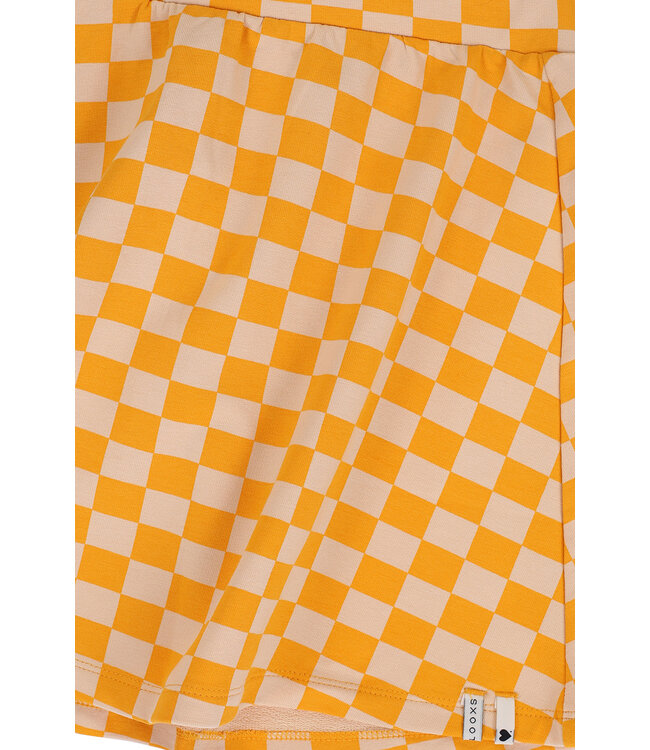 Sweat rokje gele blokjes print