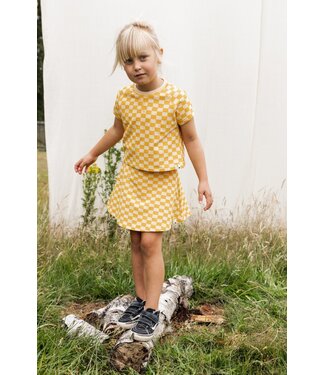 LOOXS Little Sweat skirt yellow block print
