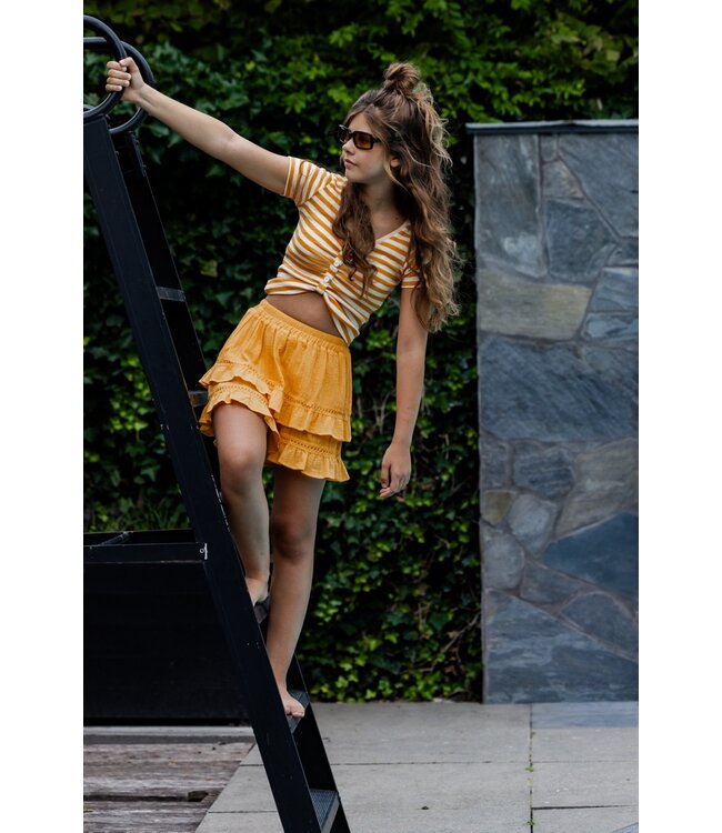 Gestreepte top Geel