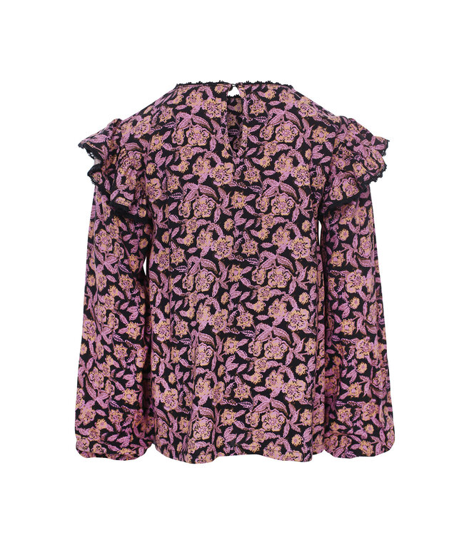 Viscose wijde blouse Autumn Flower